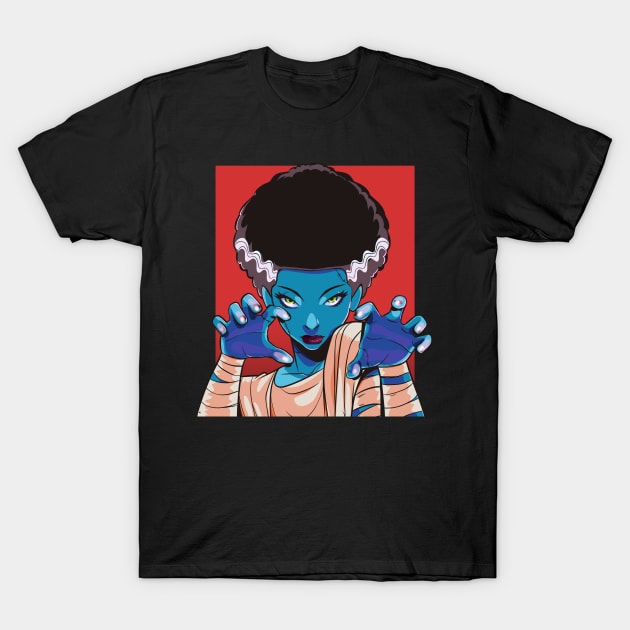 Bride Of Frankenstein Halloween Monster T-Shirt by Noseking